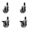 Service Caster 4'' Semi Steel Wheel Swivel 1-1/4'' Expanding Stem Caster Set 2 Brakes, 4PK SCC-EX20S414-SSS-2-PLB-2-114 - alternate 1